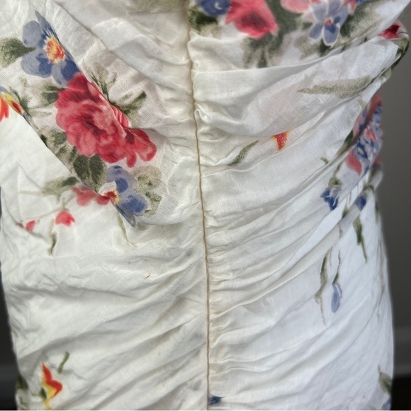 Karen Kane Floral and Rhinestone Embossed gathered sides Silk Blend Sleeveless M - Picture 11 of 12